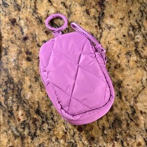 Vera Bradley Pink Quilted Mini Coin Pouch Keyring